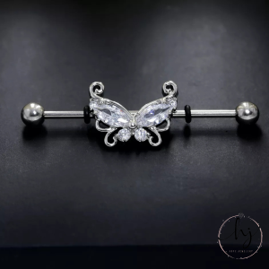 Butterfly Barbell Earrings - Image 4